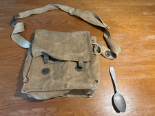 Tascapane in canapa completo di cucchiaio marcato  R.Esercito2GM