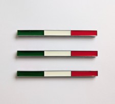 Set 3 Distintivi Cromati Bandiera Tricolore Italia adatti ad Abarth 595 695 turismo