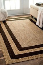 Tappeto Tappeto Iuta Rettangolare 100% Fibra Naturale Area Tappeto Fatto a Mano Tessuto a Mano