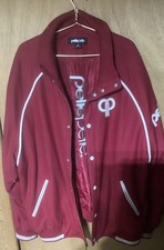 Bomber vintage anni 90 00 Y2K pelle pelle e lana rosso 3XL