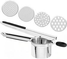 Schiacciapatate - Schiacciapatate Acciaio Inox - Pressa per Patate, 4 Dischi Int