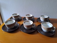 SERVIZIO 6 TAZZINE DA CAFFÈ COMPLETO VINTAGE DESIGN CERAMICA LAVENO 4P PARESCHI 