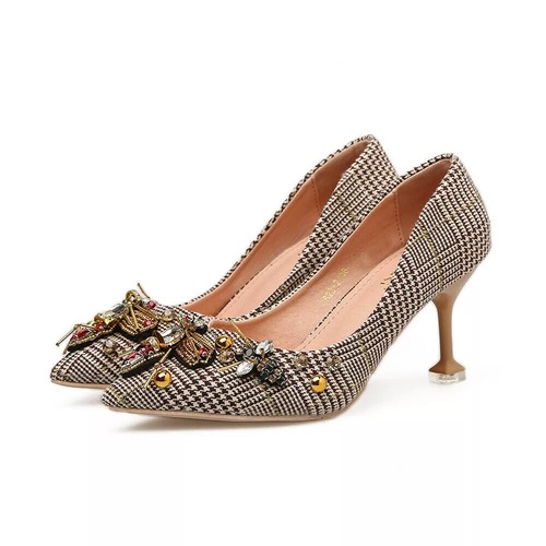 Stiletto nero beige - 7, tacco