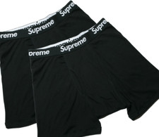 Autentico slip boxer Supreme / Hanes nero intimo (confezione da 2) MEDIA / M 32-34