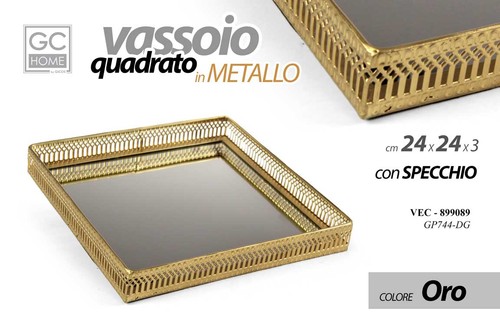 Vassoio metallo quadrato - metallo,