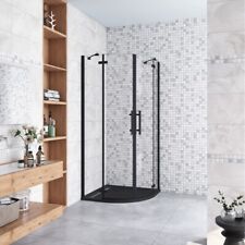 195CM BOX DOCCIA SEMICIRCOLARE 2 PORTA BATTENTE VETRO 6MM TEMPERATO EASYCLEAN