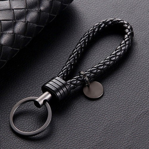 Black car keychain leather - black,