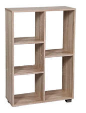 LIBRERIA SCAFFALE SALVASPAZIO MODERNA 5 RIPIANI BASSO ROVERE NATURALE h87*60*24