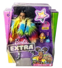 Barbie Extra #1 in cappotto arcobaleno peloso afroamericano animale domestico barboncino bambola set nuovo con scatola