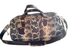 Borsa   Artigianale Vera Pelle di Vitello Stampato Pitonato Realizzata a Mano