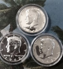 Mezzo dollaro Kennedy Proof 1969 - 3 ea - 40% argento - non circolato - in capsule