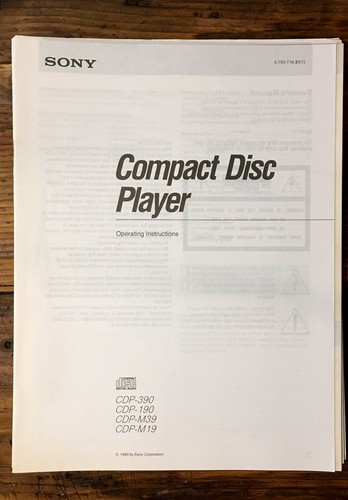 Sony cdp 190 390 - cdp-190, -m39