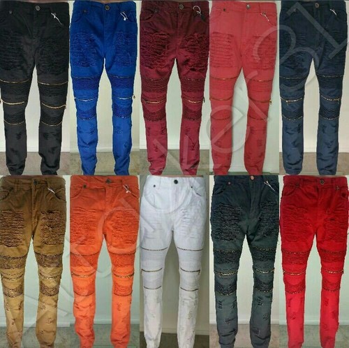Pantaloni biker uomo strappati
