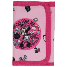PORTAFOGLI CON CHIUSURA A VELCRO MINNIE DISNEY ACCESSORIO PER BAMBINI 13 X 8 CM