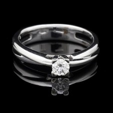 RE CARLO SOLITARIO ORO BIANCO 18KT BRILLANTE 0.20 CT NATURALE CERTIFICATO