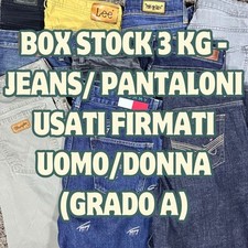 BOX STOCK LOTTO 3 Kg JEANS/PANTALONI USATO FIRMATI UOMO / DONNA VINTAGE