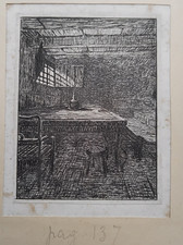 Telemaco Signorini acquaforte tratta dai " Primi passi " di Diego Martelli