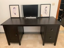 scrivania nera hemnes ikea come nuova, 155x65 cm
