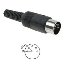 Connettore DIN 5 poli maschio pin spinotto di segnale midi