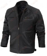 Giacca in pelle uomo nera
