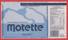 ETICHETTA ACQUA MINERALE FRIZZANTE N°98  MOTETTE SCHEGGIA PASCHELUPO (PERUGIA)