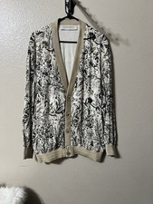 Cardigan donna Golden Goose oversize con stampa e ricamo.