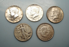 5 monete argento 1/2 mezzo