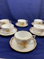 Servizio 5 Tazze Tè Porcellana Herend apponyi Giallo