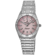 Nuovo orologio da donna Breitling Chronomat quarzo 32 diamanti rosa A77310101K1A1
