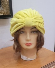 WOMENS HAT 60s 70s yellow