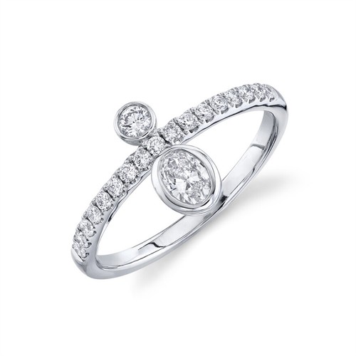 14k oro bianco ovale - 14k,