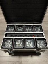 Faro Led a batteria 6x18W RGBWAUV 8 Pezzi