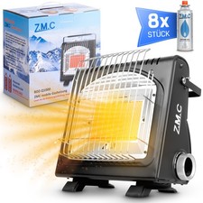 Stufa A Gas Portatile 2 In 1 Per Campeggio Butano Con 8 Cartucce Di Gas 1,7KW