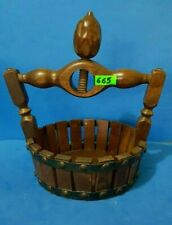 665-SECCHIELLO SCHIACCIA NOCI IN LEGNO CON CIOTOLA PORTA NOCI VINTAGE