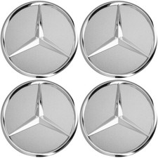 Set 4 coprimozzo ruota originale Mercedes stella titanio argento 75 mm B66470202