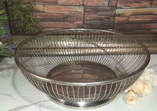  VINTAGE ALESSI ACCIAIO 1810 CESTO TONDO MODELLO FILO CM 24H8