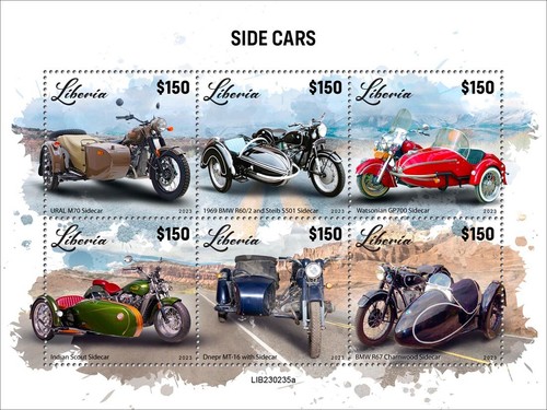 Francobolli sidecars moto mnh - sidecars,