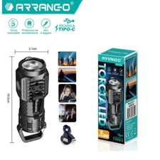 Torcia a Led Ricaricabile Usb Tattica Militare Campeggio Pesca Potente Leggera