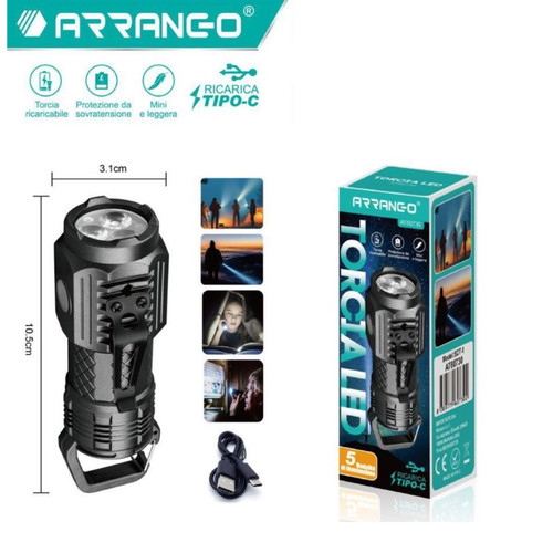 Torcia led ricaricabile usb - led,