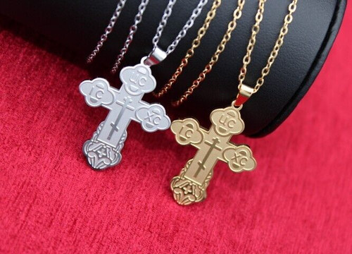 Collana croce catenina acciaio
