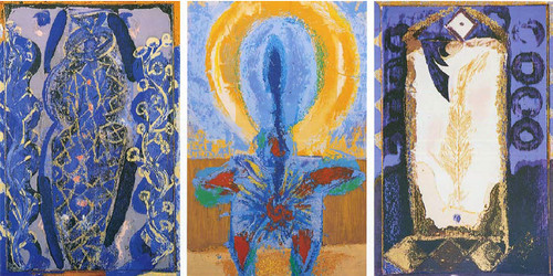 Bruno ceccobelli trittico - ceccobelli, |