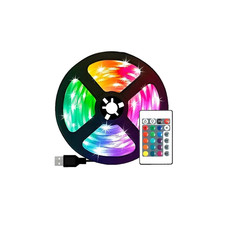 Striscia LED RGB 5M SMD 5050 IP65 con Telecomando e Cavo USB 5V – 150 LED