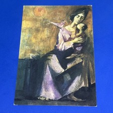 TRENTO LONGARETTI MADRE CON UCCELLO BIANCO E ROSA CARTOLINA A COLORI