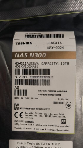 Toshiba n300 10tb internal nas - 10tb,