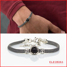 bracciale da uomo cesare paciotti  in argento 925 con pietra dura di onice nero 