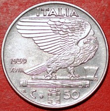 Italy 50 Centesimi 1939