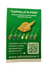 Spilla Cappello Alpino Placcata Oro 24K