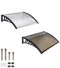 Pensilina Tettoia AntiPioggia Policarbonato Trasparente-Fumè e Plex Trasparente