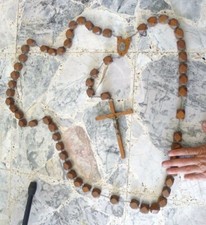 RELIGIONE CRISTIANA PREGHIERA GRANDE ROSARIO  LEGNO DA PARETE MADONNA LAURETANA