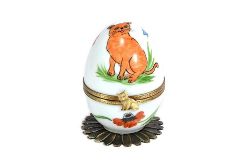 Limoges porcelain musical egg - limoges,